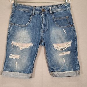 Red Man Denim Shorts Men's  Size 29 Slim Fit  Distressed